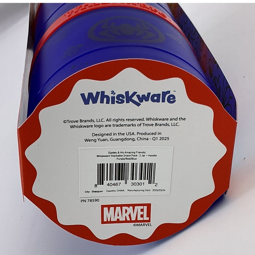 Marvel Spidey Amazing Friends Stackable Snack Container Two 1 Cup Jars Whiskware - Picture 5 of 5